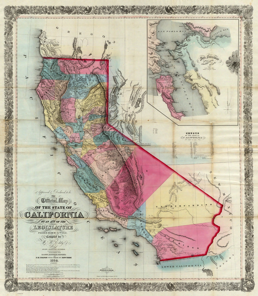 Map of the State of California by Surveyor General William M. Eddy.