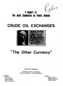 Cover of the 1974 report on crude oil exchanges