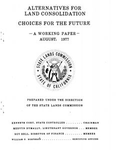 Cover to the 1977 report Alternatives for Land Consolidation – Choices for the Future – A Working Paper