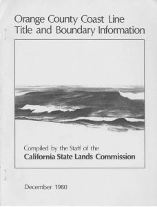 Cover of the 1980 Orange County Coast Line Title and Boundary Information Report