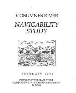 Cover of the 1991 Cosumnes River Navigability Study