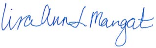 image of Lisa Mangat's signature